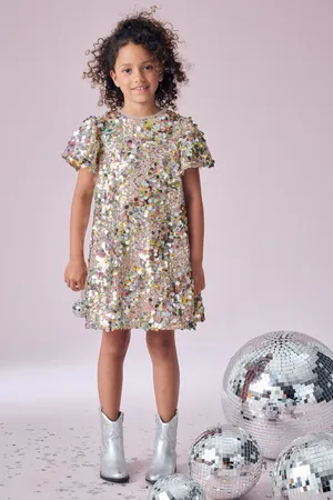 Next Girls Multi Sequin Angel Sleeve Party Dress (3-14yrs)