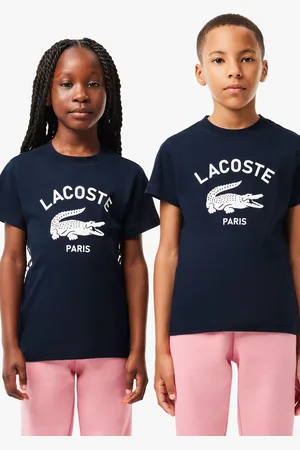 Lacoste Boys Cream Signature Print T-Shirt