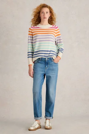 White Stuff Womens Rainbow Crew Cash Jumper