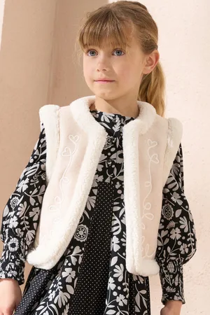 Angel & Rocket Girls Leonie Ivory Shearling Gilet
