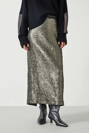 Hush Puppies Womens Anais Sheer Sequin Midi Skirt