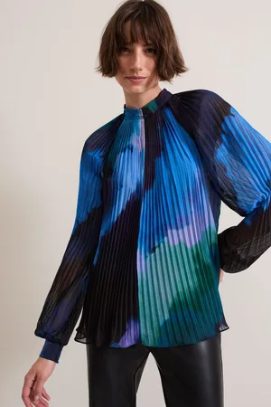 Phase Eight Womens Eleanor Abstract Pleat Blouse