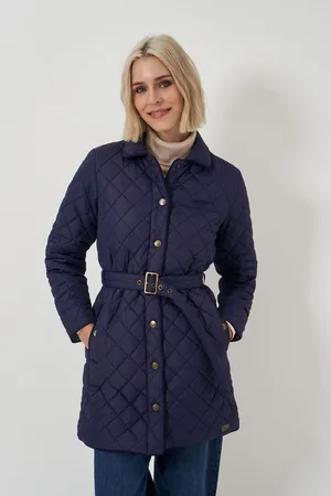 Crew Clothing Company Womens Crew Clothing Belted Diamond Quilted Coat