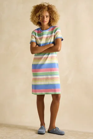Joules Eden Striped Short Sleeve Jersey Dress AU 18