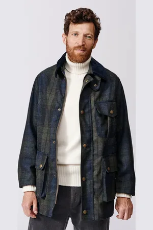 Aubin Caenby Wool Check Worker Jacket M