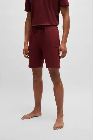 HUGO BOSS Mens Embroidered Logo Shorts In Stretch Cotton