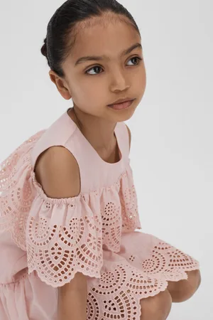 Reiss Girls Jazz 9-13 yrs Off-The-Shoulder Broderie Dress