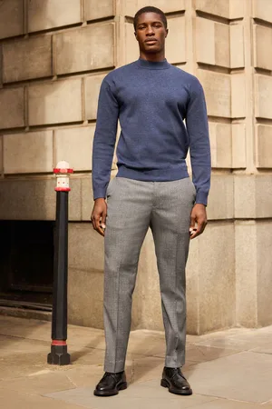 Next Mens Signature Textured Italian Wool Trousers