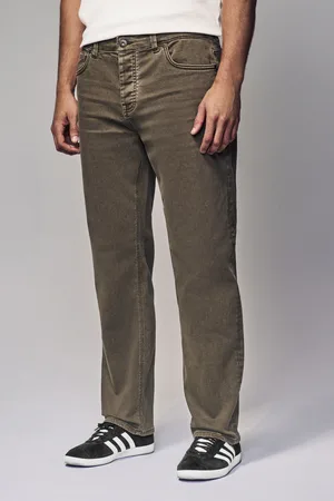 Next Mens Tan Straight Fit Motion Flex Jeans