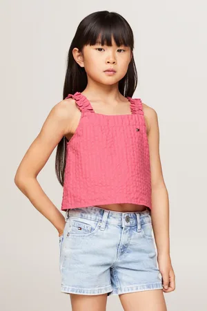 Tommy Hilfiger Girls Seersucker Strap Top