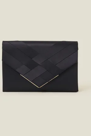 Accessorize Blue Woven Satin Envelope Clutch Bag One