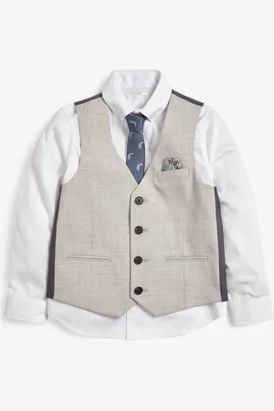 Next Boys Waistcoat, White Shirt & Tie Set Waistcoat (12mths-16yrs)
