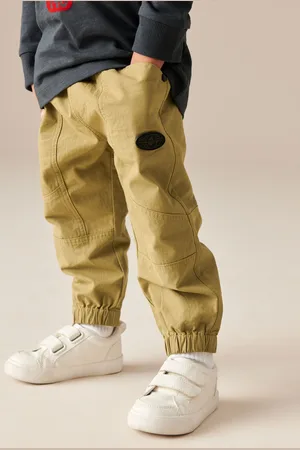 Next Boys Tan Seam Detail 100% Cotton Cargo Trousers (3mths-7yrs)