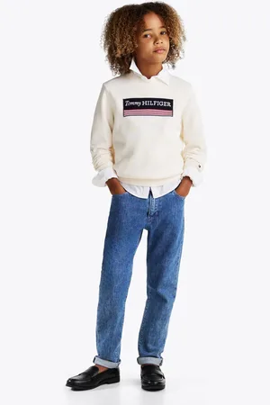 Tommy Hilfiger Cream Regular Fit 1985 Monotype 100% Cotton Jumper 10 Years (140cm)