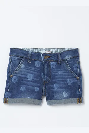 Fat Face Girls FatFace Laser Print Denim Shorts