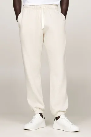 Tommy Hilfiger White Essential Fleece Joggers With Cuffs L