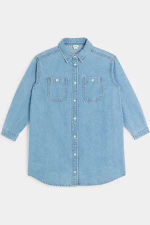 River Island Girls Girls 100% Cotton Denim A Line Dress