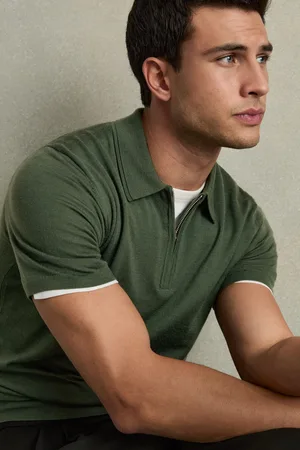 Reiss Maxwell Merino Wool Half-Zip Polo Shirt XXL