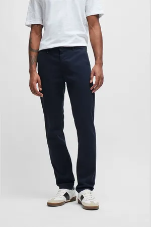 HUGO BOSS Mens Dark Slim Fit Stretch Cotton Trousers