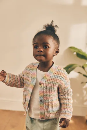 Next Girls Rainbow V-Neck Cardigan (3mths-7yrs)