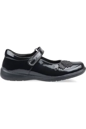 New Balance Start-Rite Wish Rip-Tape Black Patent Leather School Shoes F Fit AU 12.5 G (EU 31)