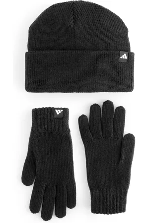 adidas Boys /White Hat and Gloves Set Kids