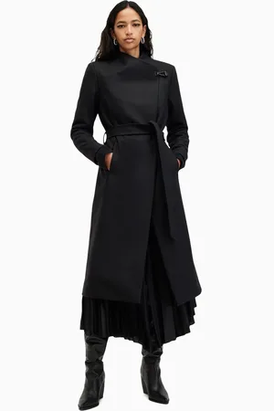 AllSaints AllSaints Black Riley Coat AU 14
