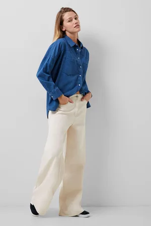 French Connection Womens Zaves Chambray Denim Shirt