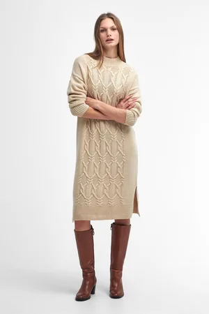 Barbour Womens Cream Elisha 100% Cotton Knitted Dress