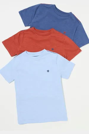 Fat Face Boys FatFace Short Sleeves 100% Cotton T-Shirts 3 Pack