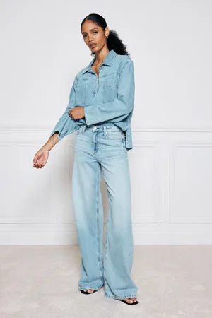 River Island Womens Mid Rise Wide Leg Jeans