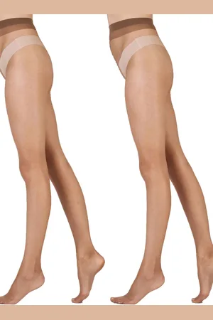 Pretty Polly Womens 8 Denier Skin Tone Tights 2 Pair Pack
