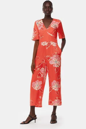 Whistles Womens Hibiscus Print Aimee Jumpsuit