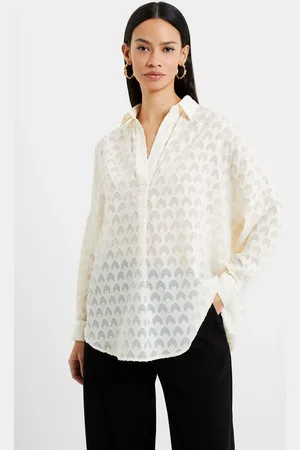 French Connection Womens Geo Burnout Popover Shirt