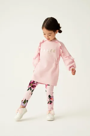 Ted Baker Girls Floral Legging and Longline Sweater Set