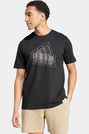 adidas Mens Multi Logo Graphic 100% Cotton T-Shirt