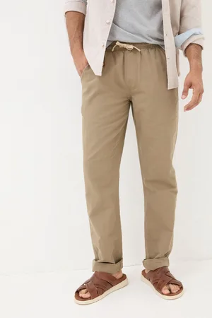 Fat Face Mens FatFace Straight Cotton Linen Trousers