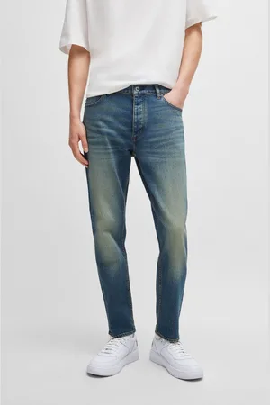 HUGO BOSS Mens Tapered Fit Tinted Denim Jeans