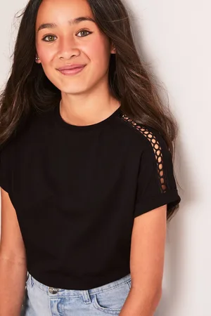 Lipsy London Girls 100% Cotton Shoulder Trim Top (5-16yrs) (5-16yrs)