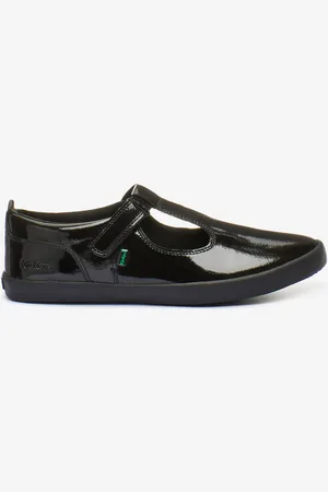 Kickers Girls Youth Kariko T-Bar Hook And Loop Patent Leather Shoes