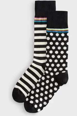 Paul Smith Mens Stripes and Dots /White Socks 2 Pack