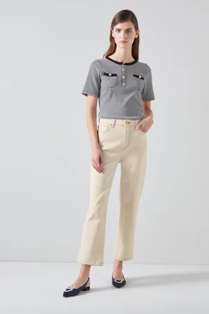 LK Bennett Womens Allie Denim Cropped Jeans