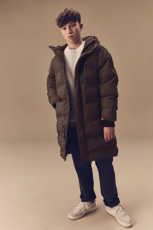 Next Boys Waterproof Longline Fleece Lined Puffer Coat (3-17yrs)