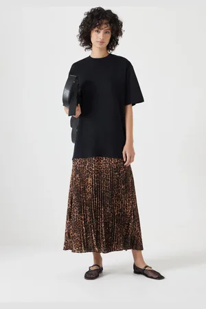 Hush Puppies Esme Short Sleeve Pleated Midi Dress S Reg