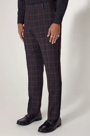 Next Mens /Red Edit Metallic Check Trousers