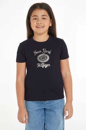 Tommy Hilfiger Girls Regular Fit NY Foil 100% Cotton T-Shirt