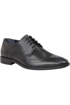 Lotus Mens Charcole Leather Lace-Up Brogues