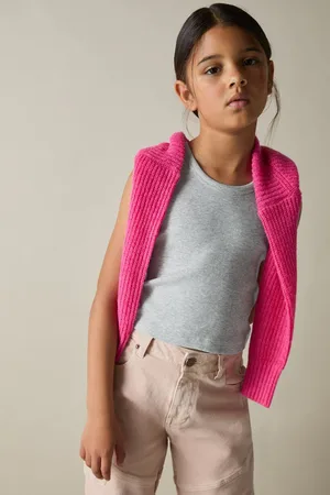 Reiss Girls Violet Cotton Blend Ribbed Vest
