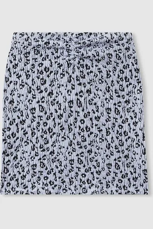 GOOD AMERICAN Womens Print Always Fits Textured Leopard Print Mini Skirt