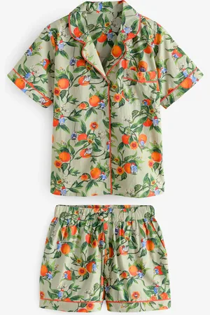 Cath Kidston Green Oranges 100% Cotton Paddington Short Pyjamas Set AU 18 R